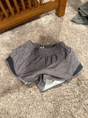 lululemon athletica Heathered Gray Athletic Shorts with Contrast Panels